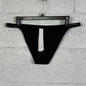 AQUA Rhinestone Trim Bikini swim Bottom. black Large